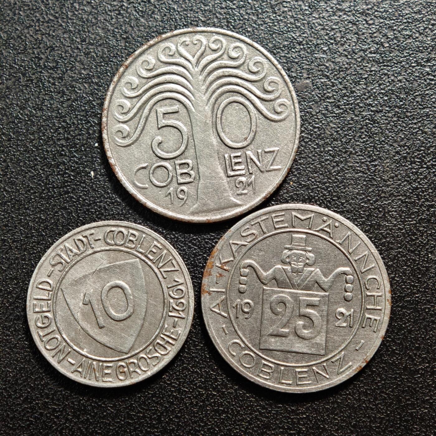 【德藏】世界币章拍卖第160期 德国 德紧硬币 3枚一组