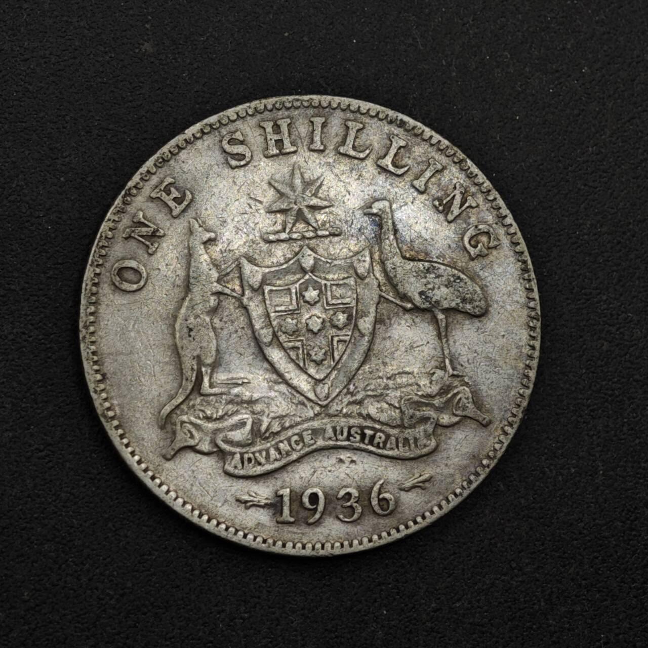 【淘币小摊】限时拍第八百三十九拍  散币银币场  满百包邮可预留两周  周一统一发货  澳大利亚1936年乔治五世一先令银币参考银价87