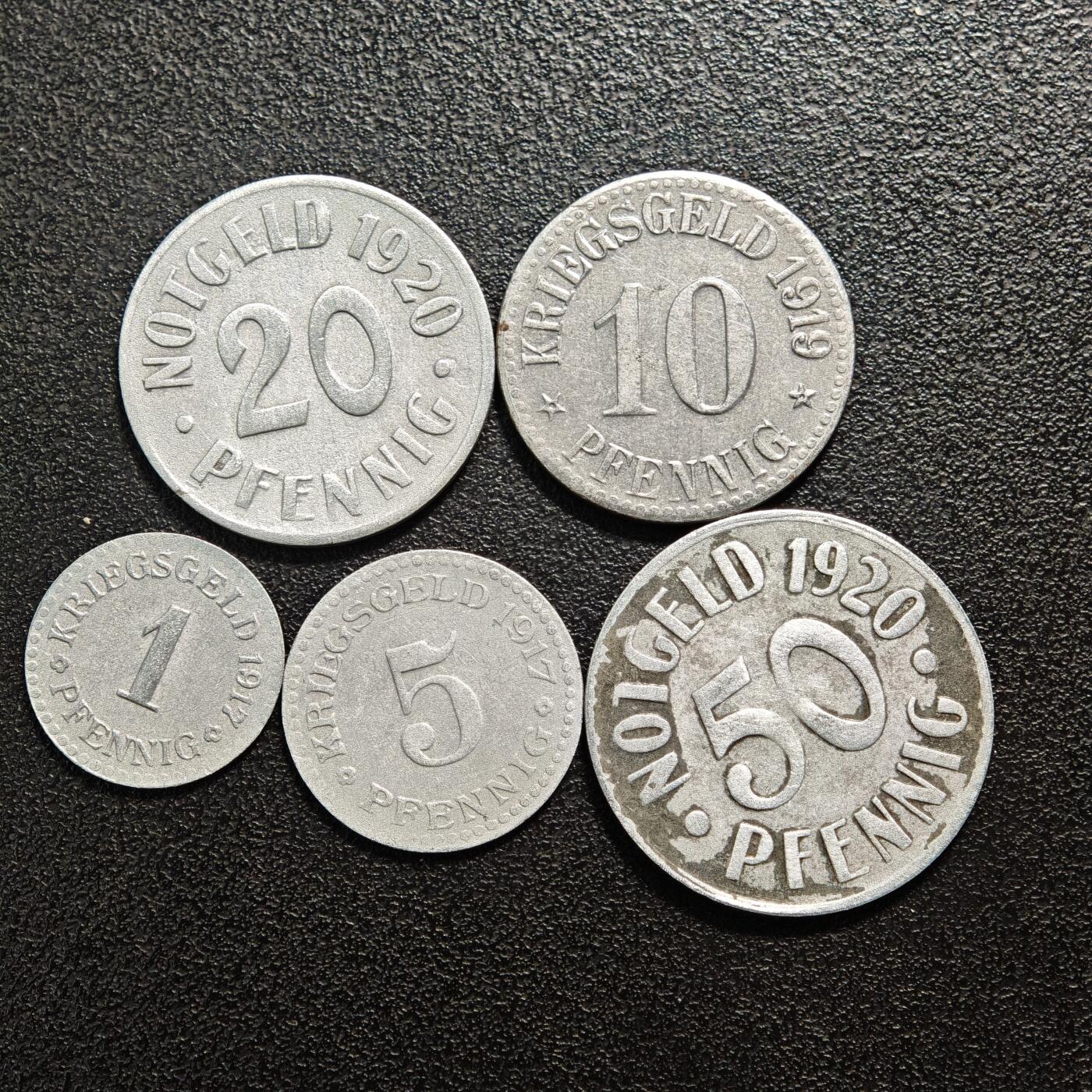 【德藏】世界币章拍卖第160期 德国 德紧硬币 3枚一组