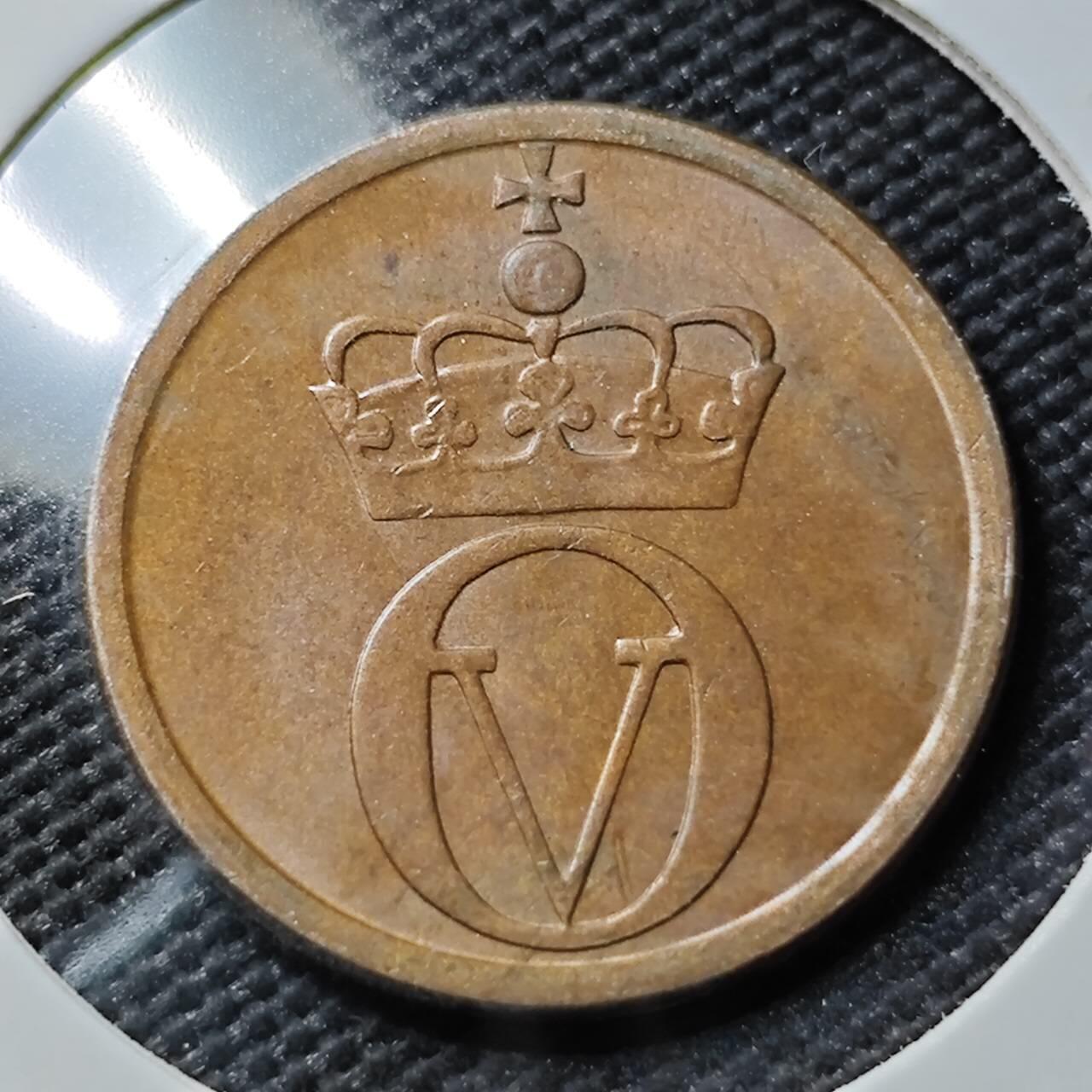 KK钱币收藏小铺  第383期  2月预留时间 周末发货  1963挪威2欧尔 好品