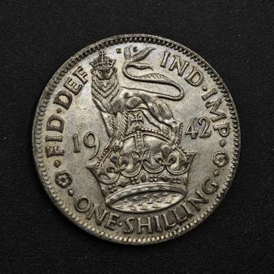 【淘币小摊】限时拍第八百三十九拍  散币银币场  满百包邮可预留两周  周一统一发货  - 英国1942年乔治六世一先令银币参考银价47