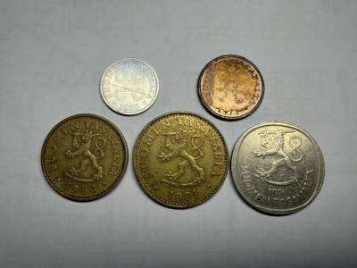 2026年集古藏今外币拍卖第一期-第1场—（总第298拍），可以寄存60天，满160元包邮。 - 芬兰各面值5枚