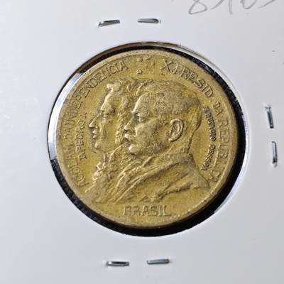 KK钱币收藏小铺  第383期  2月预留时间 周末发货 -  1922巴西1000瑞斯纪念币