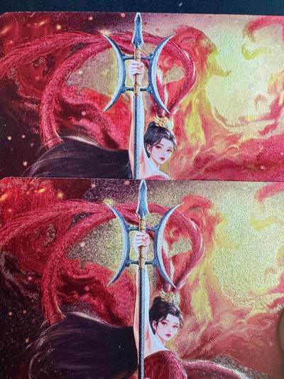 NO.20.5 好又多妹卡大赏，祝你新年旺桃花~只能从此链接进的专场！新店点关注不迷路~每周一站式配齐，方便凑单！（周5晚9点截拍，卖家送拍免费！） - 奇点卡牌 吕玲绮 红妆+战损一对 粗闪