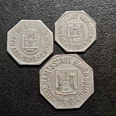 【德藏】世界币章拍卖第160期 - 德国 德紧硬币 3枚一组