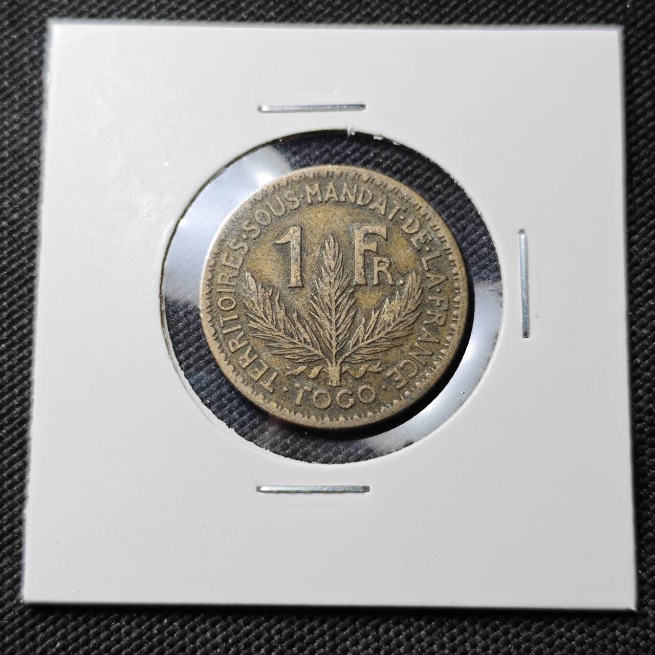 KK钱币收藏小铺  第385期  2月预留时间 周末发货  1924法属多哥1法郎铜币