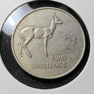 KK钱币收藏小铺  第385期  2月预留时间 周末发货 -  1964赞比亚2先令