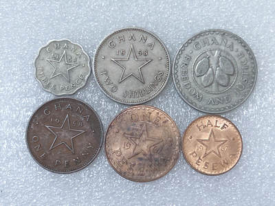 第一海外回流一元起拍收藏 散集专场  第286期 - 加纳硬币 6枚