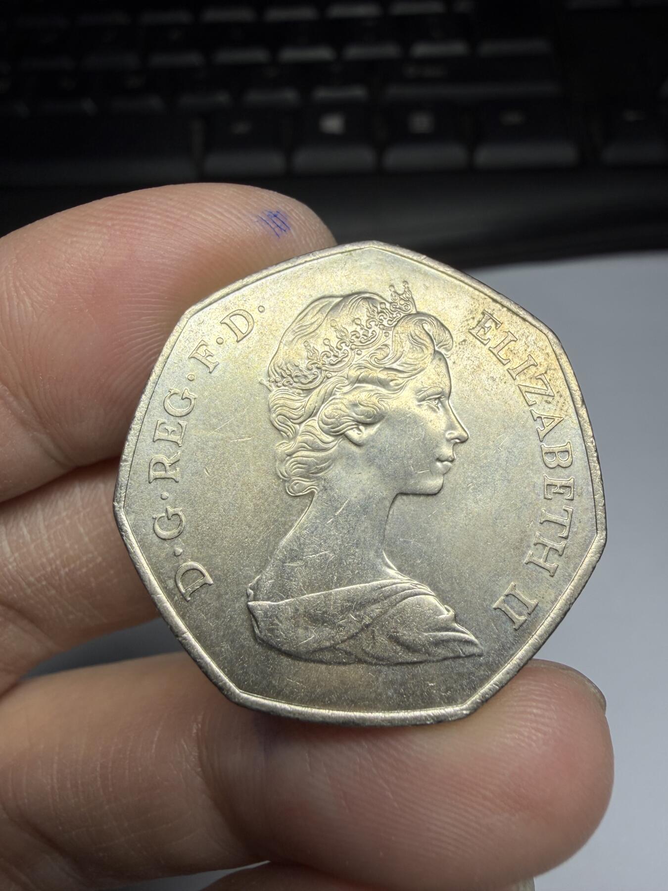 2026年集古藏今外币拍卖第一期-第2场—（总第299拍），可以寄存60天，满160元包邮。 1973年英国入欧50便士纪念币