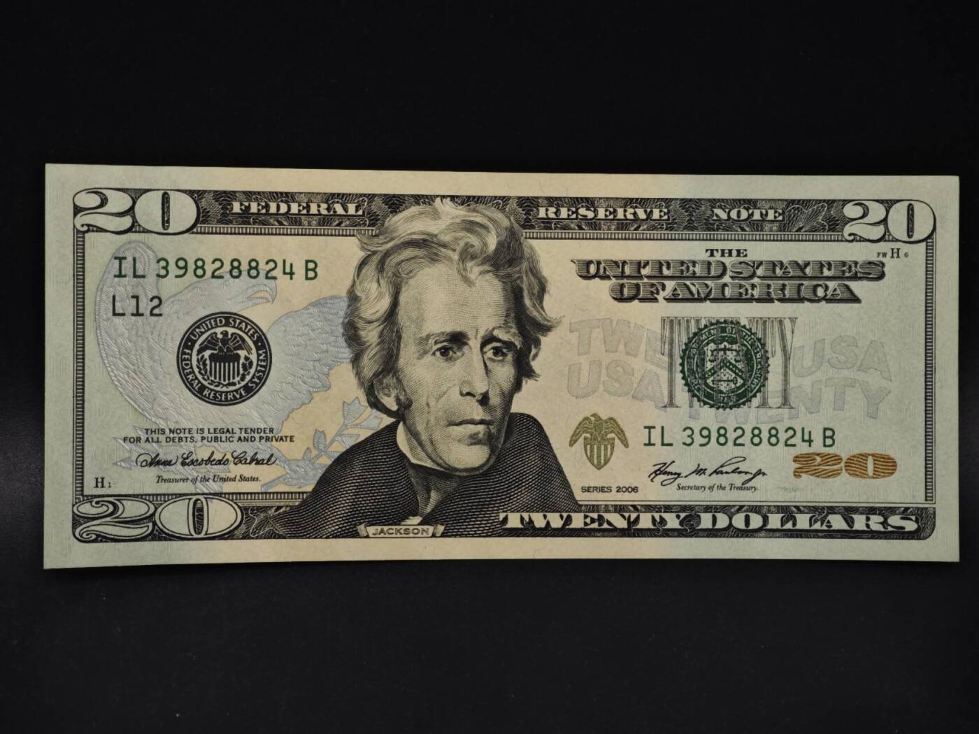 【淘币小摊】限时拍第八百四十二拍  纸币场  满百包邮可预留两周  周一统一发货  美国2006年20元纸币