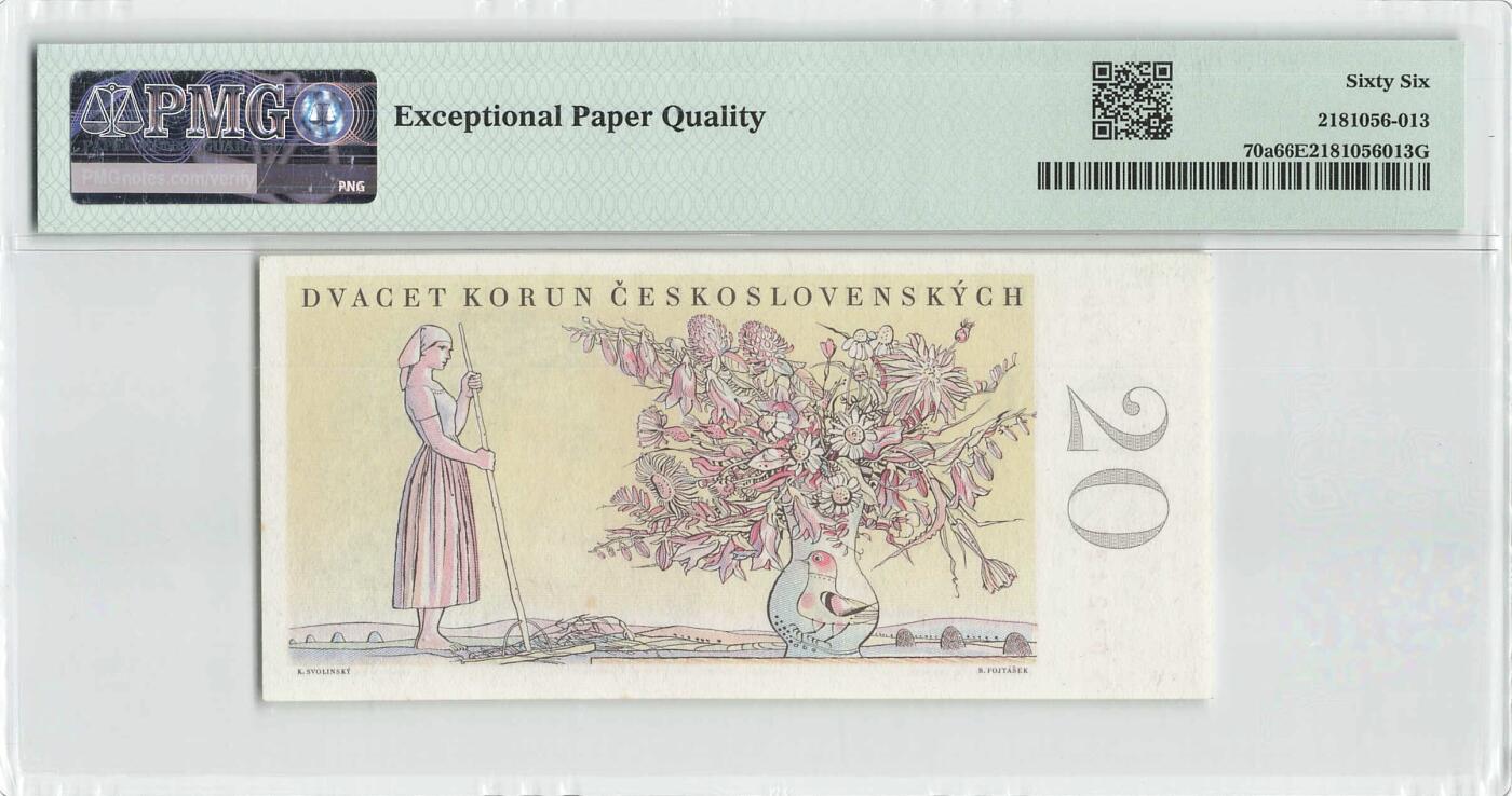 小福收藏拍卖第200期 【庆典场 中拍就有好礼相赠】评级币精选场 本期有捷克斯洛伐克20年100克朗慕夏作品大珍 69分倒置百位号布隆迪世界最大纸币  35年版加拿大经典 苏格兰格拉斯哥大学500年纪念钞倒置小号 卡塔尔80年100里亚尔冠军分 美国教育券 意大利拉斐尔 乌克兰 库克群岛 墨西哥 南斯拉夫 亚美尼亚等多国精美高分珍稀老钞精品纸币 捷克斯洛伐克 1949年 20克朗 花环少女 少见实票 PMG66 EPQ 亚军分