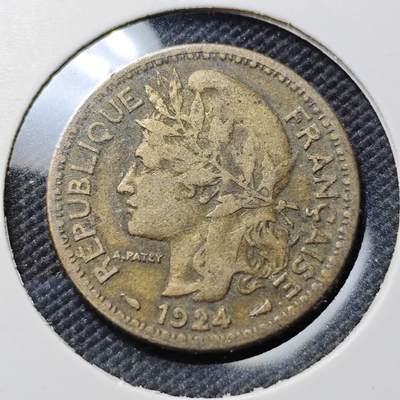 KK钱币收藏小铺  第385期  2月预留时间 周末发货 -  1924法属多哥1法郎铜币