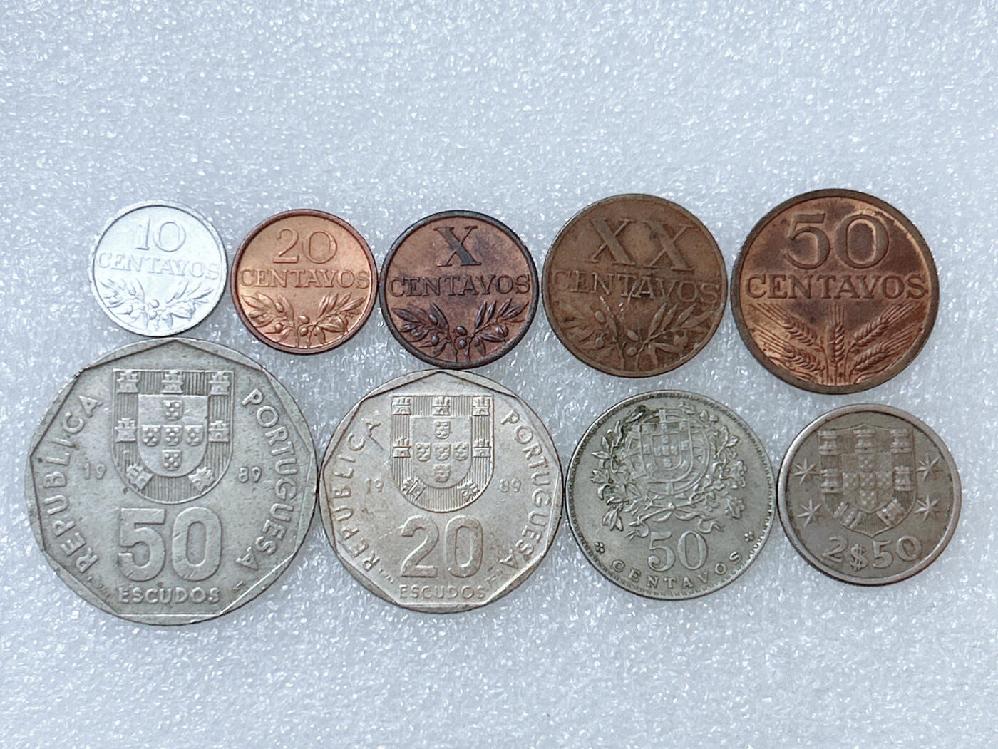 第一海外回流一元起拍收藏 散集专场  第286期 葡萄牙不同面值硬币 9枚
