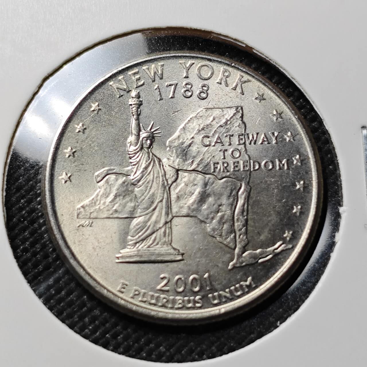 KK钱币收藏小铺  第385期  2月预留时间 周末发货  美国25分纪念币 好品