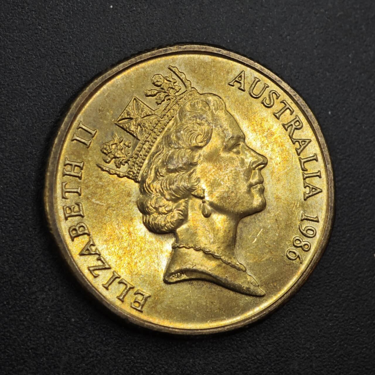 【淘币小摊】限时拍第八百四十拍  散币银币场  满百包邮可预留两周  周一统一发货  澳大利亚1986年和平年1元纪念币