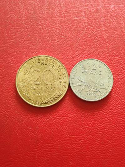 【云涧收藏】第八十五场，无预留最后收官场。 - 法国2000年20生丁、1/2法朗2枚