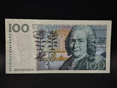 【淘币小摊】限时拍第八百四十二拍  纸币场  满百包邮可预留两周  周一统一发货  - 瑞典100克朗纸币【有折】