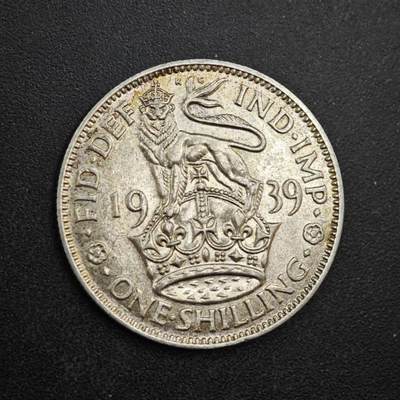 【淘币小摊】限时拍第八百四十拍  散币银币场  满百包邮可预留两周  周一统一发货  - 英国1939年乔治六世一先令银币参考银价48