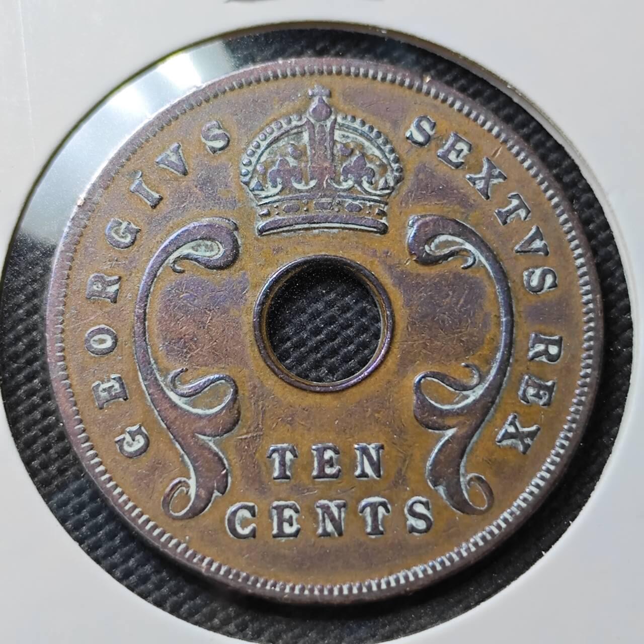 KK钱币收藏小铺  第385期  2月预留时间 周末发货  1952英属东非10分