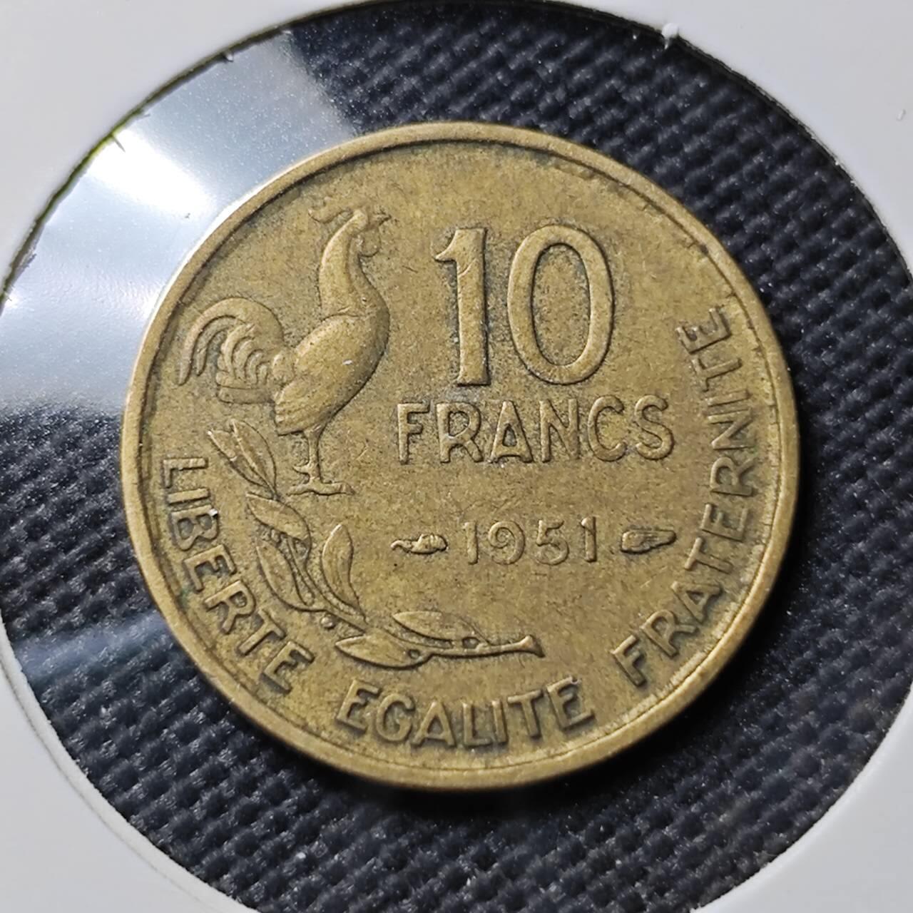 KK钱币收藏小铺  第385期  2月预留时间 周末发货  法国10法郎铜币