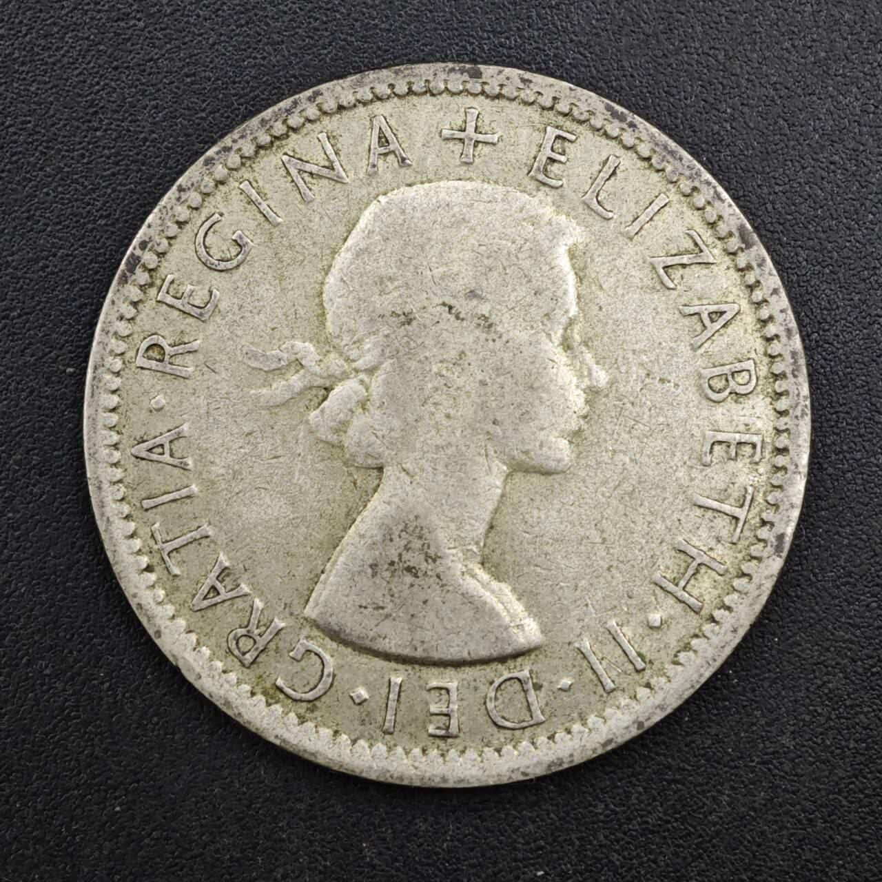 【淘币小摊】限时拍第八百四十拍  散币银币场  满百包邮可预留两周  周一统一发货  澳大利亚1954年伊丽莎白二世弗洛林银币参考银价98