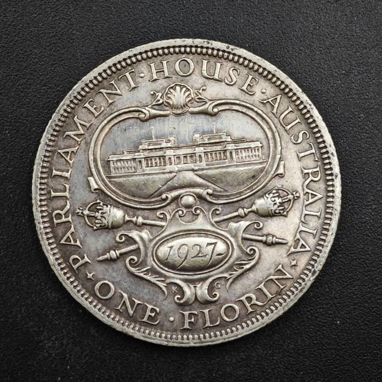 【淘币小摊】限时拍第八百四十拍  散币银币场  满百包邮可预留两周  周一统一发货  澳大利亚1927年乔治五世弗洛林银币参考银价180