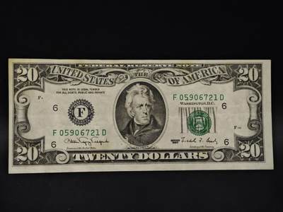 【淘币小摊】限时拍第八百四十二拍  纸币场  满百包邮可预留两周  周一统一发货  - 美国1990年20元纸币【有折】