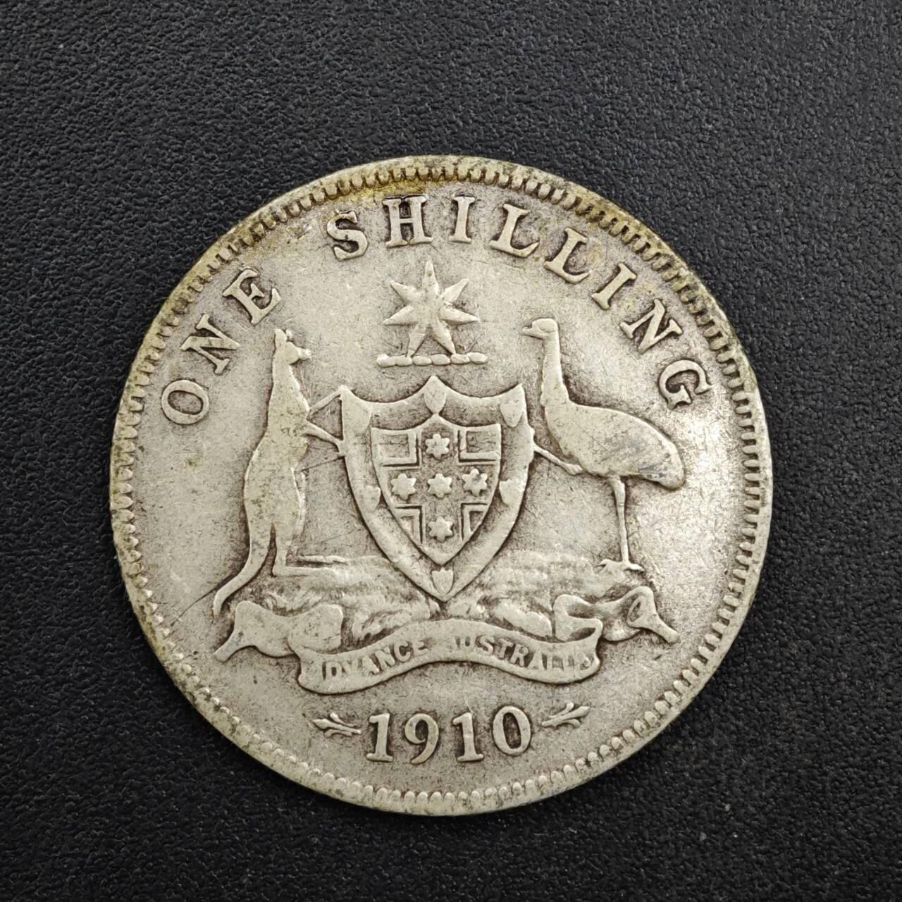 【淘币小摊】限时拍第八百四十拍  散币银币场  满百包邮可预留两周  周一统一发货  澳大利亚1910年爱德华七世一先令银币参考银价90