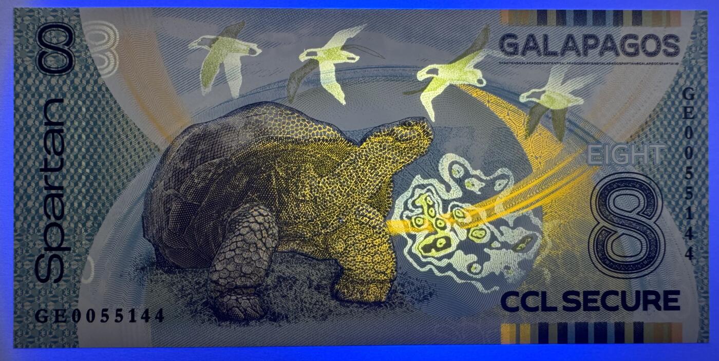 2026第1场（总第228期）：精品测试钞、外钞、塑料钞、连体钞综合场 加拿大CCL “加拉帕戈斯群岛”8面值Spartan斯巴达塑料材质测试钞UNC
