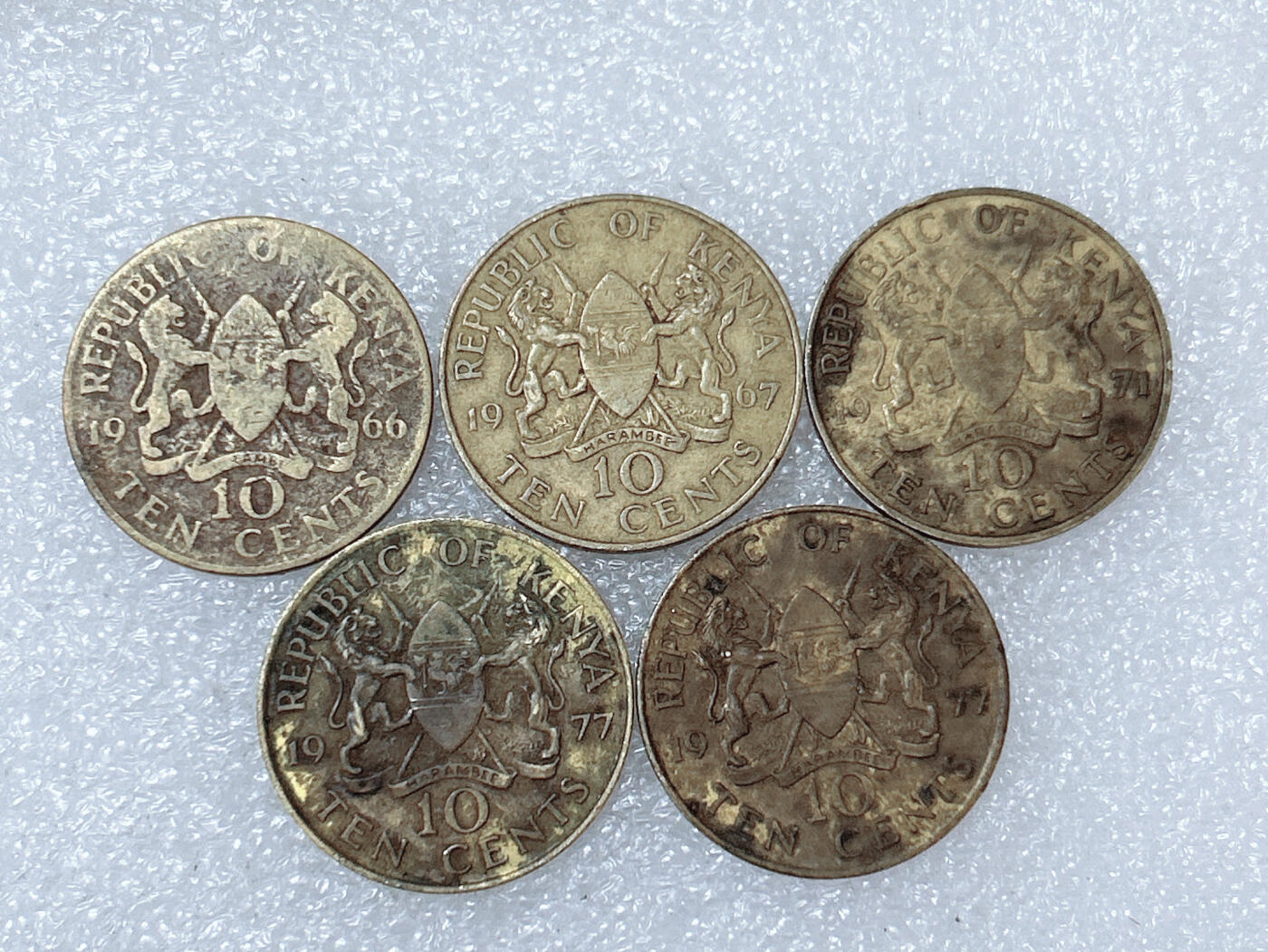 第一海外回流一元起拍收藏 散集专场  第286期 肯尼亚10分硬币 5枚