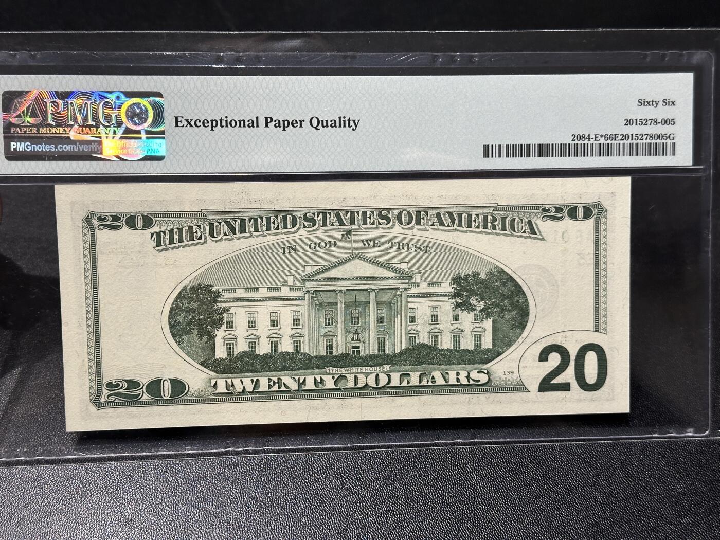 🎉🎉🎉《外钞收藏家》第六百期（年度庆典场）（本平台长期征集拍品、欢迎藏友们联系合作）❤️❤️❤️ 1996年美国大头版20美元 PMG66 补号