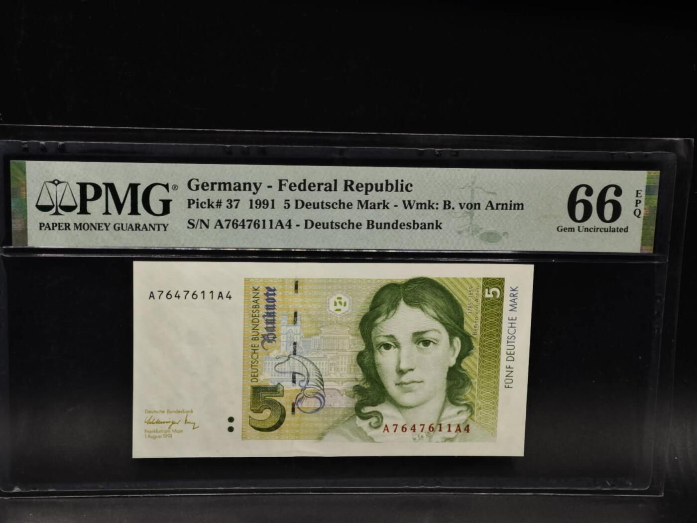 【淘币小摊】限时拍第八百四十二拍  纸币场  满百包邮可预留两周  周一统一发货  德国1991年5马克纸币