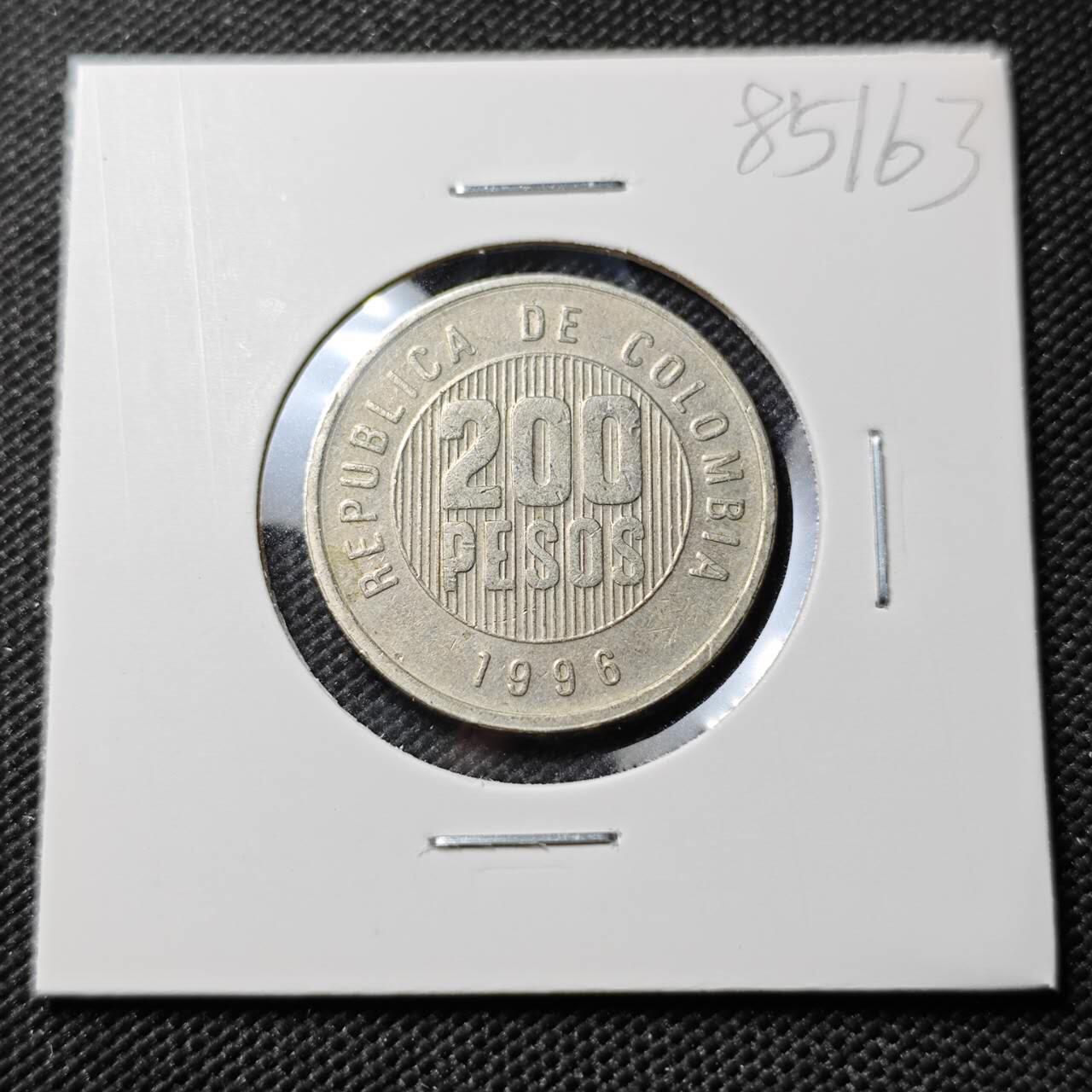 KK钱币收藏小铺  第385期  2月预留时间 周末发货  1996哥伦比亚200比索