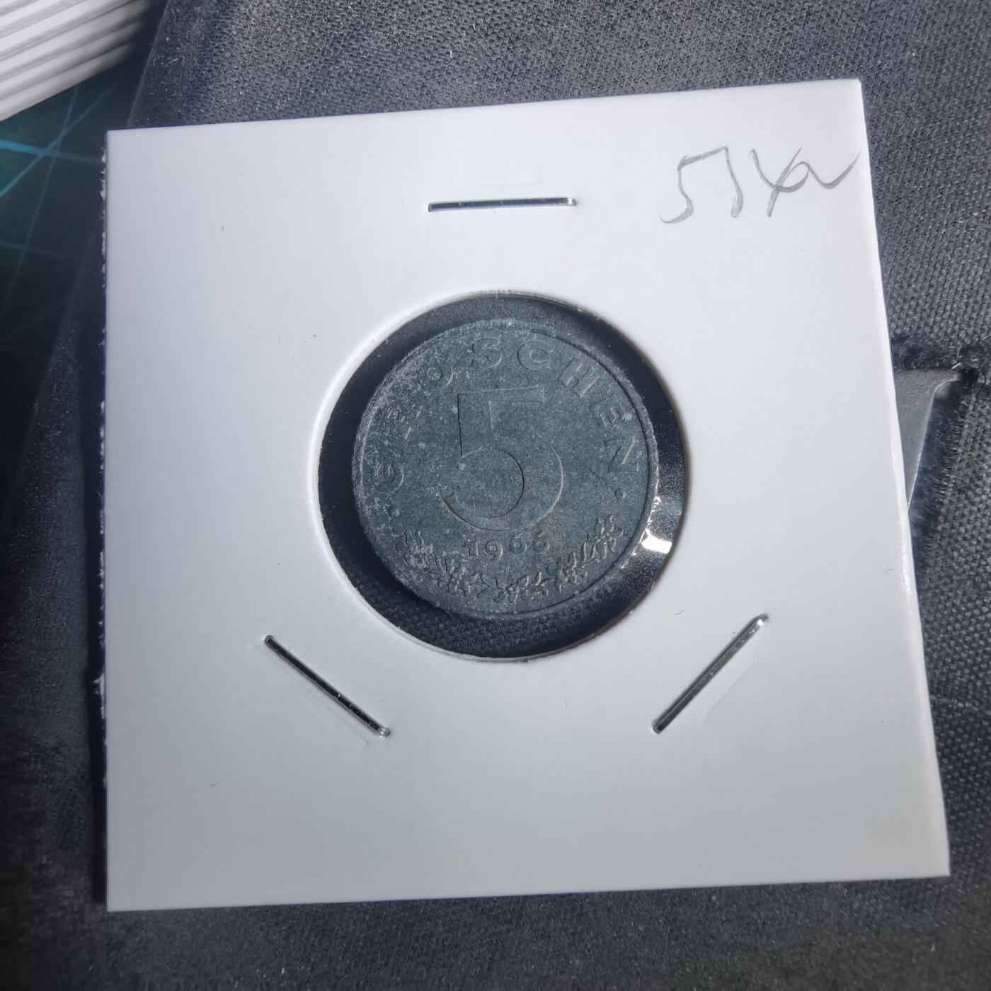 沼泽如烟--第953场 奥地利1966年5格罗申精制币