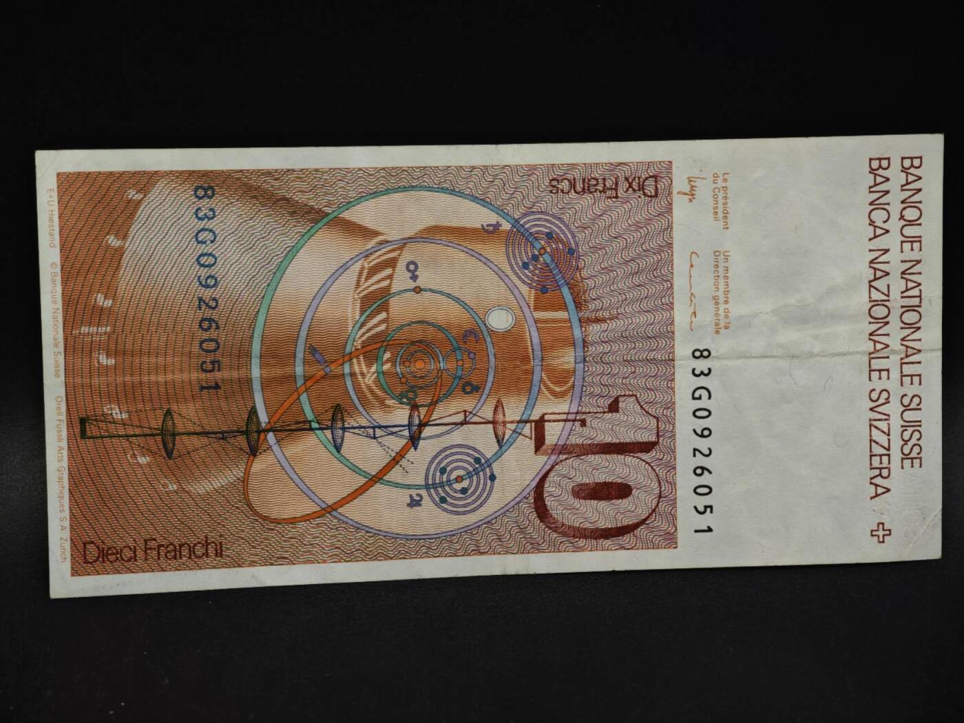 【淘币小摊】限时拍第八百四十二拍  纸币场  满百包邮可预留两周  周一统一发货  瑞士10法郎纸币【有折】