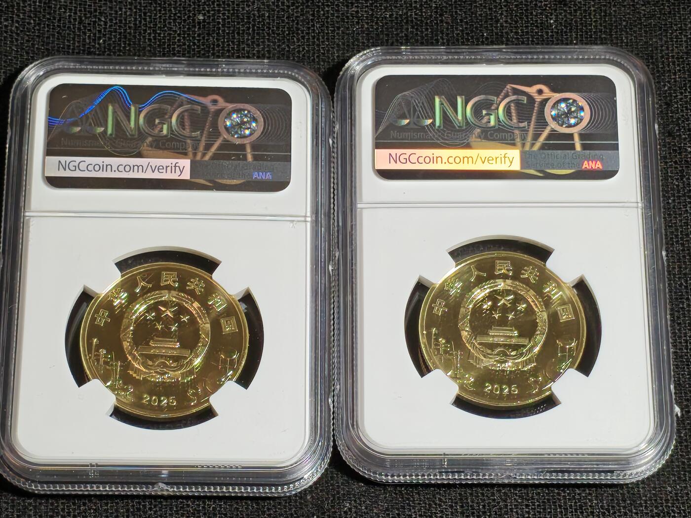 刘世昌艺术品销售中心～虎踞龙蟠*金杨在线联拍群第513期 2025年流通纪念币“京剧艺术-净角”【首日标】（NGC MS9.8PL 串号：8579008-047、048）共2枚。