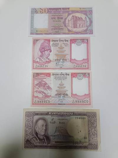 【20260106】非全新纸币和硬币第321场 - 亚洲国家4张纸币