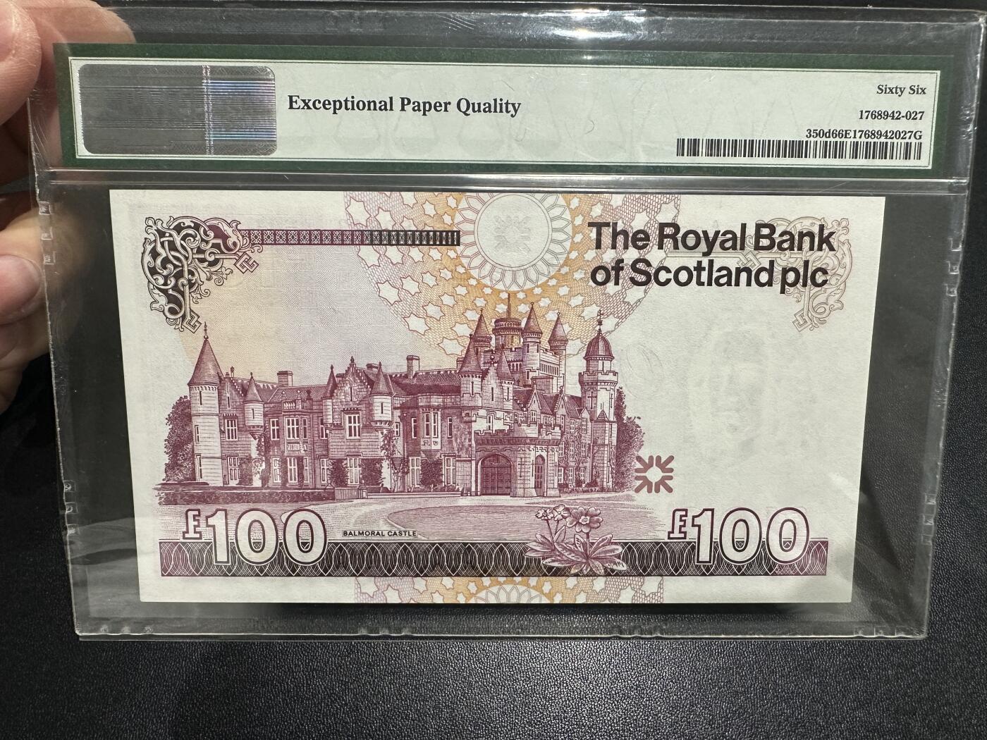 🎉🎉🎉《外钞收藏家》第六百期（年度庆典场）（本平台长期征集拍品、欢迎藏友们联系合作）❤️❤️❤️ 2007年苏格兰100镑 大卷毛 PMG66