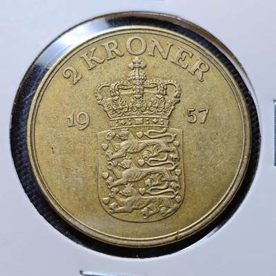 KK钱币收藏小铺  第385期  2月预留时间 周末发货 -  1957丹麦2克朗