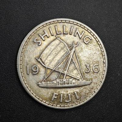 【淘币小摊】限时拍第八百四十拍  散币银币场  满百包邮可预留两周  周一统一发货  - 斐济1936年乔治五世一先令银币参考银价48