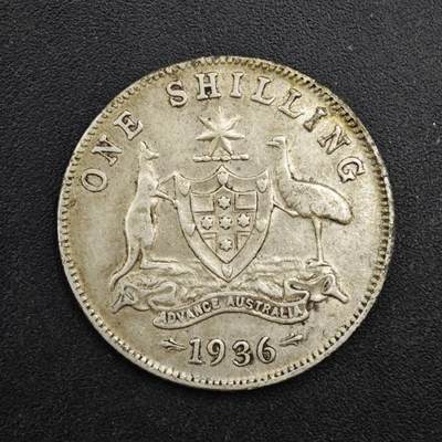 【淘币小摊】限时拍第八百四十拍  散币银币场  满百包邮可预留两周  周一统一发货  - 澳大利亚1936年乔治五世一先令银币参考银价90