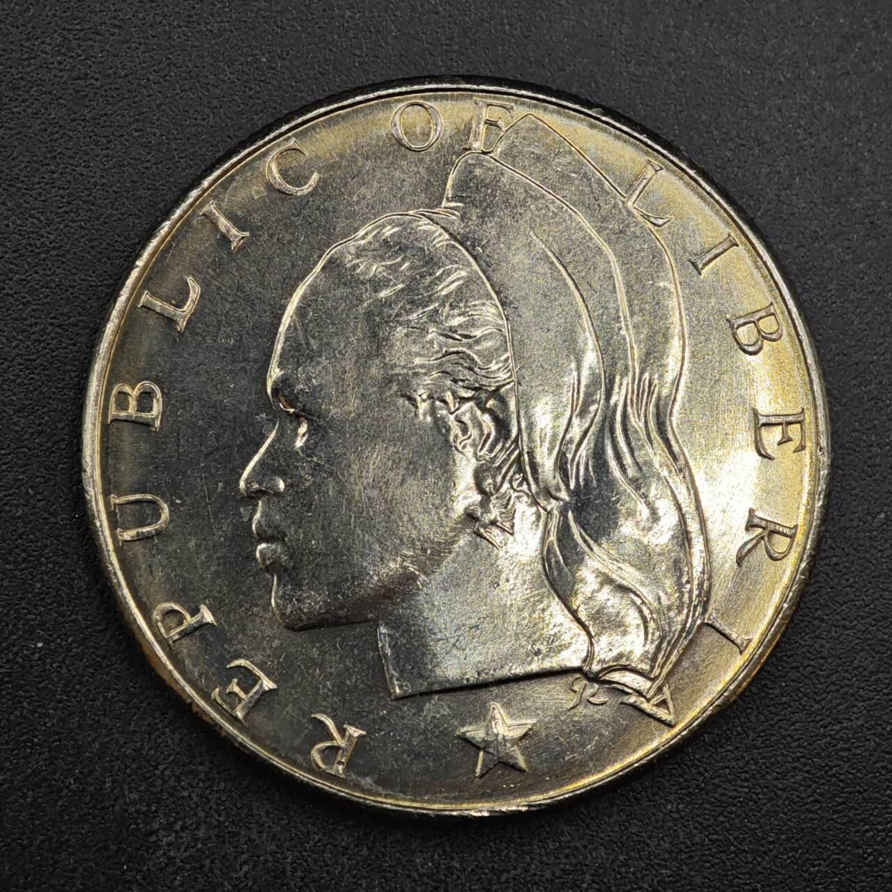 【淘币小摊】限时拍第八百四十拍  散币银币场  满百包邮可预留两周  周一统一发货  利比里亚1968年1元