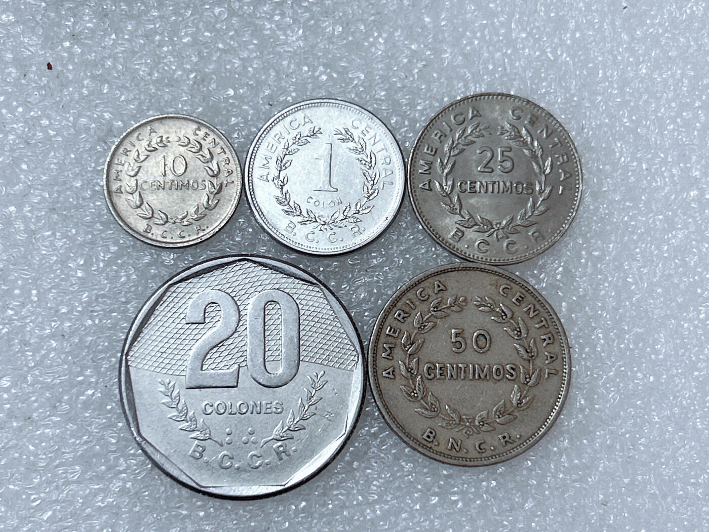 第一海外回流一元起拍收藏 散集专场  第286期 哥斯达黎加硬币 5枚