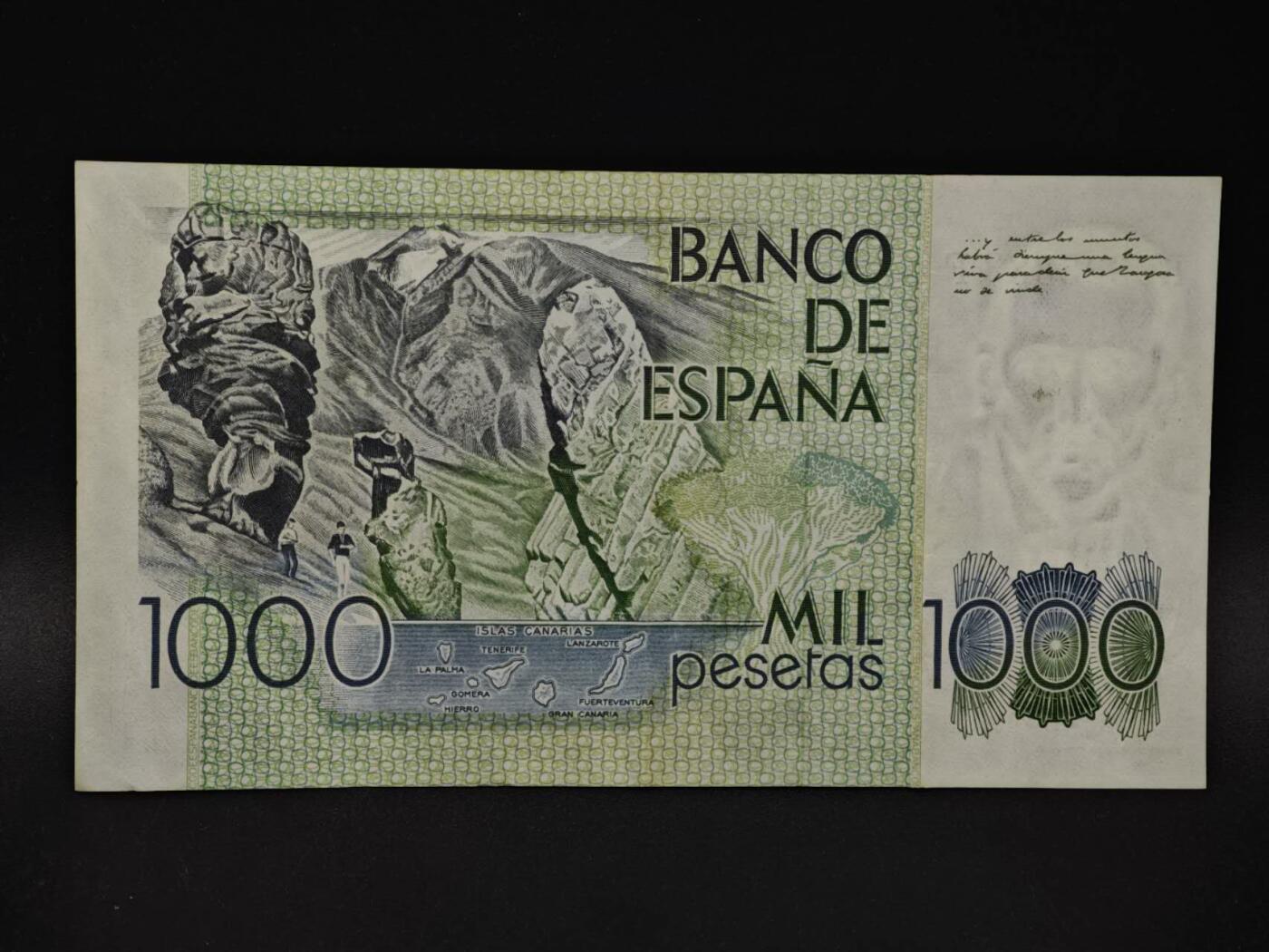 【淘币小摊】限时拍第八百四十二拍  纸币场  满百包邮可预留两周  周一统一发货  西班牙1979年1000比赛塔纸币【有折】