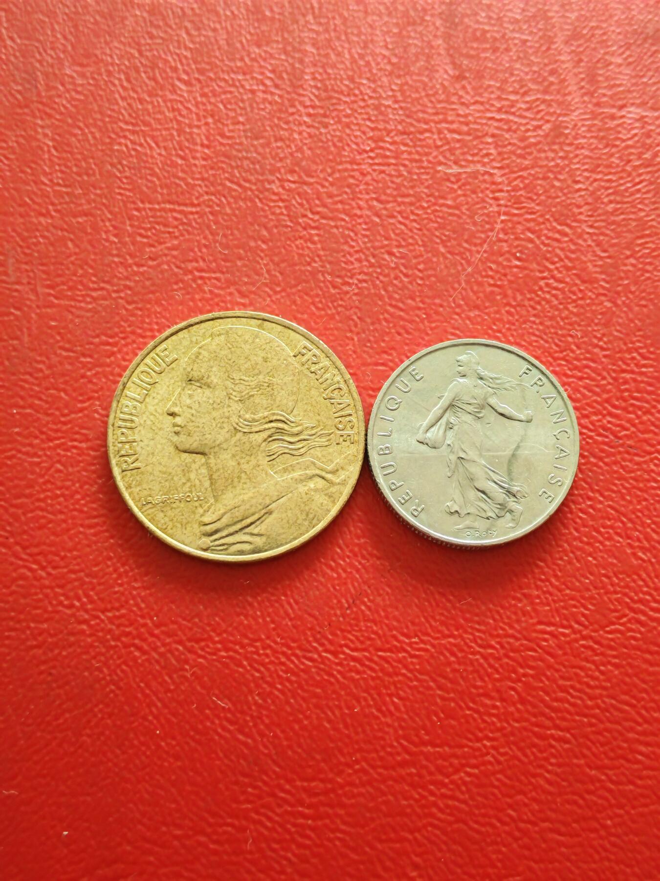 【云涧收藏】第八十五场，无预留最后收官场。 法国2000年20生丁、1/2法朗2枚