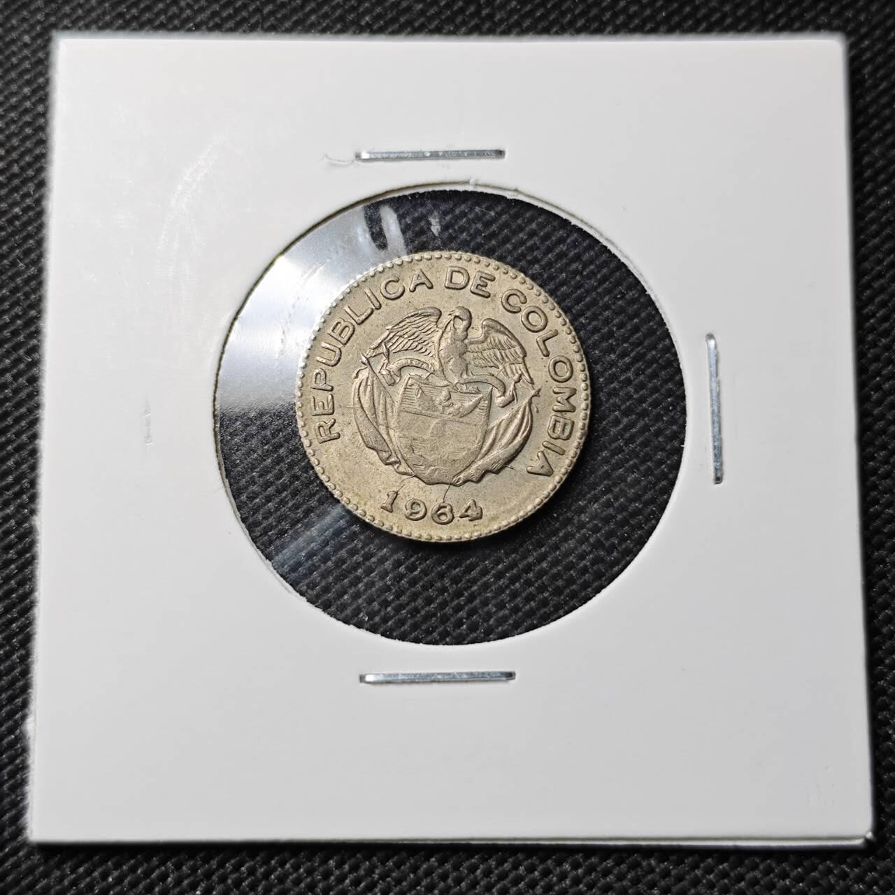KK钱币收藏小铺  第385期  2月预留时间 周末发货  1964哥伦比亚10分