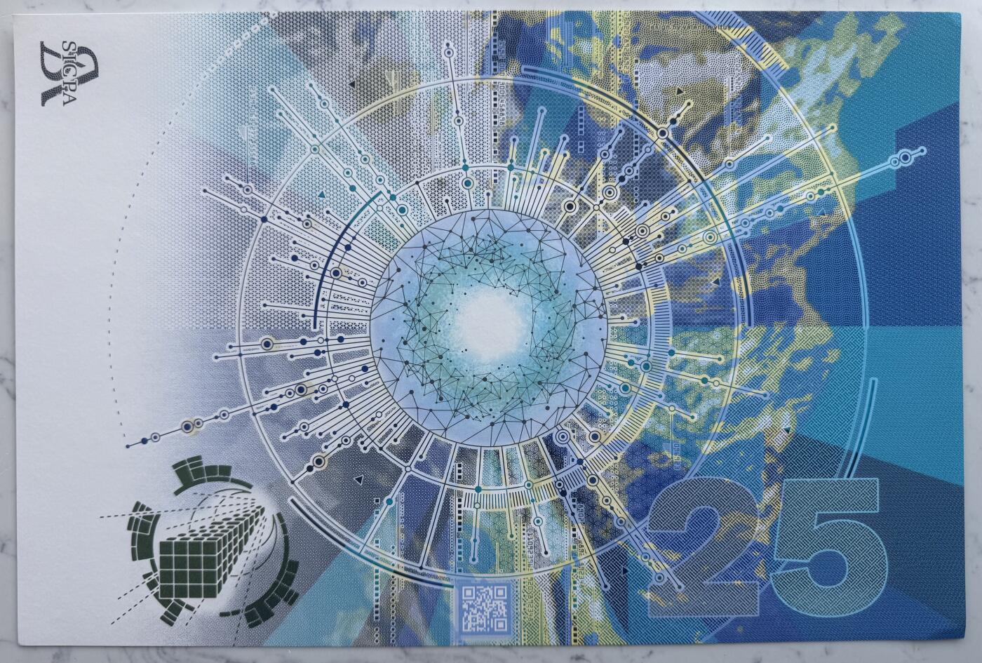 2026第1场（总第228期）：精品测试钞、外钞、塑料钞、连体钞综合场 瑞士SICPA 2025年“信息数据保障社会安全”超大尺寸单面深凹雕刻版新年贺卡册装UNC