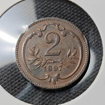 KK钱币收藏小铺  第385期  2月预留时间 周末发货 -  1897奥地利2赫勒铜币