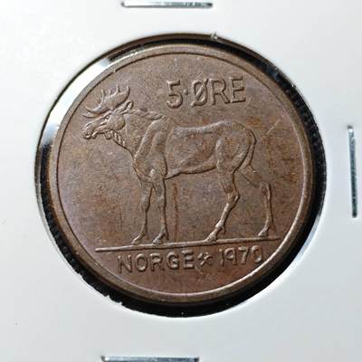 KK钱币收藏小铺  第385期  2月预留时间 周末发货 -  挪威5欧尔铜币