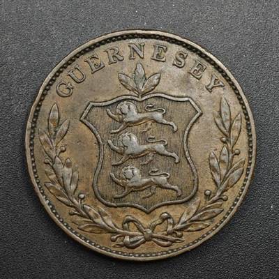 【淘币小摊】限时拍第八百四十拍  散币银币场  满百包邮可预留两周  周一统一发货  - 根西岛1834年8道布大铜币